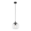 TK Lighting VIBE függeszték fém, üveg, fekete, áttetsző, E27 - TK-4816