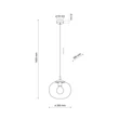 TK Lighting VIBE függeszték fém, üveg, fekete, áttetsző, E27 - TK-4817