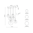 TK Lighting ESME függeszték fém, üveg, fekete, borostyán, füstszín, áttetsző, E27 - TK-4819