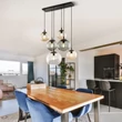 TK Lighting ESME függeszték fém, üveg, fekete, borostyán, füstszín, áttetsző, E27 - TK-4819