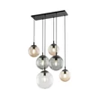 TK Lighting ESME függeszték fém, üveg, fekete, borostyán, füstszín, áttetsző, E27 - TK-4819