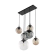 TK Lighting ESME függeszték fém, üveg, fekete, borostyán, füstszín, áttetsző, E27 - TK-4819