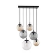 TK Lighting ESME függeszték fém, üveg, fekete, borostyán, füstszín, áttetsző, E27 - TK-4819