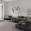 TK Lighting ESME függeszték fém, üveg, fekete, borostyán, füstszín, áttetsző, E27 - TK-4863