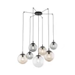 TK Lighting ESME függeszték fém, üveg, fekete, borostyán, füstszín, áttetsző, E27 - TK-4863