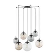 TK Lighting ESME függeszték fém, üveg, fekete, borostyán, füstszín, áttetsző, E27 - TK-4863
