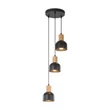 TK Lighting CAIRO függeszték fém, fa, fekete, barna, E27 - TK-4895