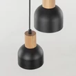 TK Lighting CAIRO függeszték fém, fa, fekete, barna, E27 - TK-4895