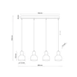 TK Lighting CAIRO függeszték fém, fa, fekete, barna, E27 - TK-4896