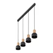 TK Lighting CAIRO függeszték fém, fa, fekete, barna, E27 - TK-4896