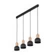 TK Lighting CAIRO függeszték fém, fa, fekete, barna, E27 - TK-4896
