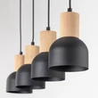 TK Lighting CAIRO függeszték fém, fa, fekete, barna, E27 - TK-4896