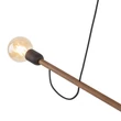 TK Lighting HELIX függeszték fém, fa, fekete, barna, E27 - TK-4948