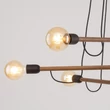 TK Lighting HELIX függeszték fém, fa, fekete, barna, E27 - TK-4950