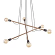 TK Lighting HELIX függeszték fém, fa, fekete, barna, E27 - TK-4950