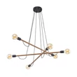 TK Lighting HELIX függeszték fém, fa, fekete, barna, E27 - TK-4950