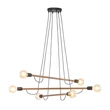 TK Lighting HELIX függeszték fém, fa, fekete, barna, E27 - TK-4950