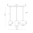 TK Lighting JUTA függeszték fém, szövet, fekete, bézs, E27 - TK-4954