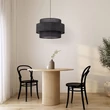 TK Lighting CALISTO függeszték fém, szövet, fekete, E27 - TK-4999