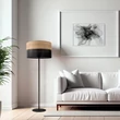 TK Lighting NICOL állólámpa fém, fa, fekete, barna, E27 - TK-5123