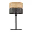 TK Lighting NICOL asztali lámpa fém, fa, fekete, barna, E27 - TK-5124