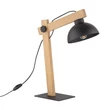 TK Lighting OSLO asztali lámpa fém, fa, fekete, barna, E27 - TK-5346