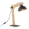 TK Lighting OSLO asztali lámpa fém, fa, fekete, barna, E27 - TK-5346