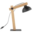 TK Lighting OSLO asztali lámpa fém, fa, fekete, barna, E27 - TK-5346