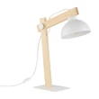 TK Lighting OSLO asztali lámpa fém, fa, fehér, barna, E27 - TK-5347