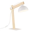 TK Lighting OSLO asztali lámpa fém, fa, fehér, barna, E27 - TK-5347