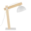 TK Lighting OSLO asztali lámpa fém, fa, fehér, barna, E27 - TK-5347