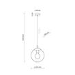 TK Lighting ESME függeszték fém, üveg, fekete, szürke, E27 - TK-5378