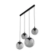 TK Lighting ESME függeszték fém, üveg, fekete, szürke, E27 - TK-5381
