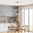TK Lighting ESME függeszték fém, üveg, fekete, szürke, E27 - TK-5382