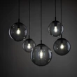 TK Lighting ESME függeszték fém, üveg, fekete, szürke, E27 - TK-5382