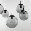 TK Lighting ESME függeszték fém, üveg, fekete, szürke, E27 - TK-5382