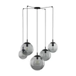 TK Lighting ESME függeszték fém, üveg, fekete, szürke, E27 - TK-5382