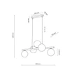 TK Lighting ESTERA függeszték fém, üveg, barna, borostyán, G9 - TK-6105