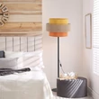 TK Lighting TRIO állólámpa fém, szövet, fekete, narancssárga, sárga, E27 - TK-6451