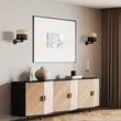 TK Lighting NICOL fali lámpa fém, fa, fekete, barna, E27 - TK-6539