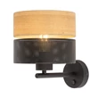 TK Lighting NICOL fali lámpa fém, fa, fekete, barna, E27 - TK-6539