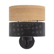 TK Lighting NICOL fali lámpa fém, fa, fekete, barna, E27 - TK-6539