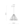 TK Lighting ERIS függeszték fém, fa, fekete, barna, E27 - TK-6586