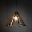 TK Lighting ERIS függeszték fém, fa, fekete, barna, E27 - TK-6586