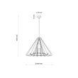 TK Lighting ERIS függeszték fém, fa, fekete, barna, E27 - TK-6611