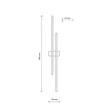 TK Lighting FLASH fali lámpa fém, fa, fekete, barna, LED, 30W, 3000K, 1000Lm - TK-6628