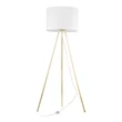 TK Lighting UMBERTO állólámpa fém, szövet, arany, fehér, E27 - TK-6637