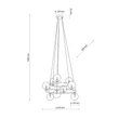 TK Lighting ANNABELLE függeszték fém, üveg, fekete, szürke, G9 - TK-6845