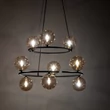TK Lighting ANNABELLE függeszték fém, üveg, fekete, szürke, G9 - TK-6845