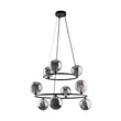 TK Lighting ANNABELLE függeszték fém, üveg, fekete, szürke, G9 - TK-6845